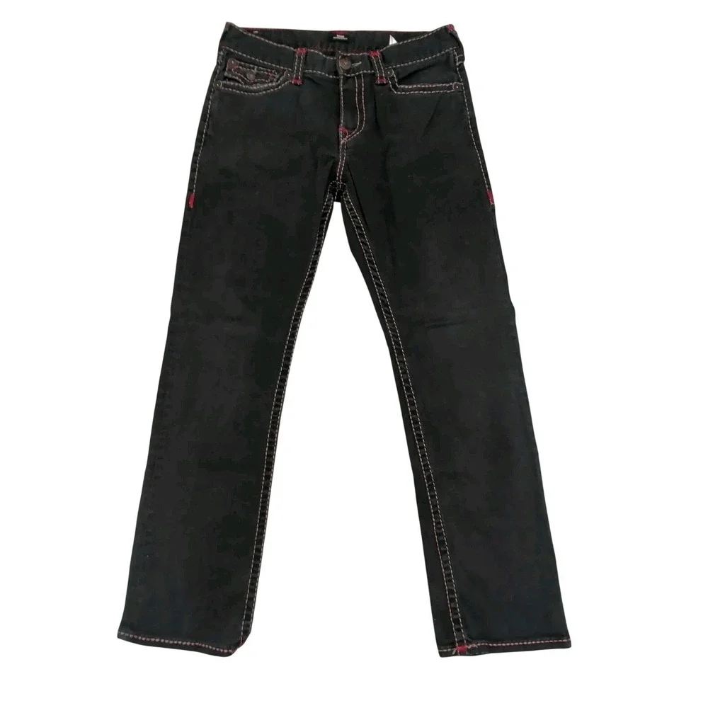 True Religion Jeans Mens 34x32 Ricky Relaxed Straight Super T Pik Stitch Flaps